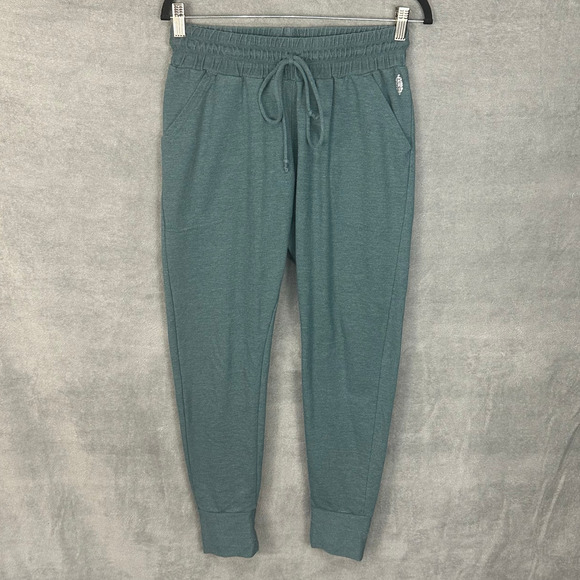 Free People Movement Sweatpants Womens Medium Green Sunny Skinny Joggers Lounge - Picture 1 of 12